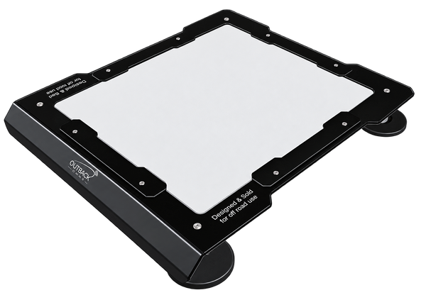 Track Mount for Starlink Mini: black frame with Mini dish and magnetic feet