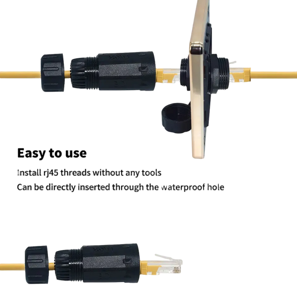 Waterproof RJ45 Panel fitting - Outback Comms