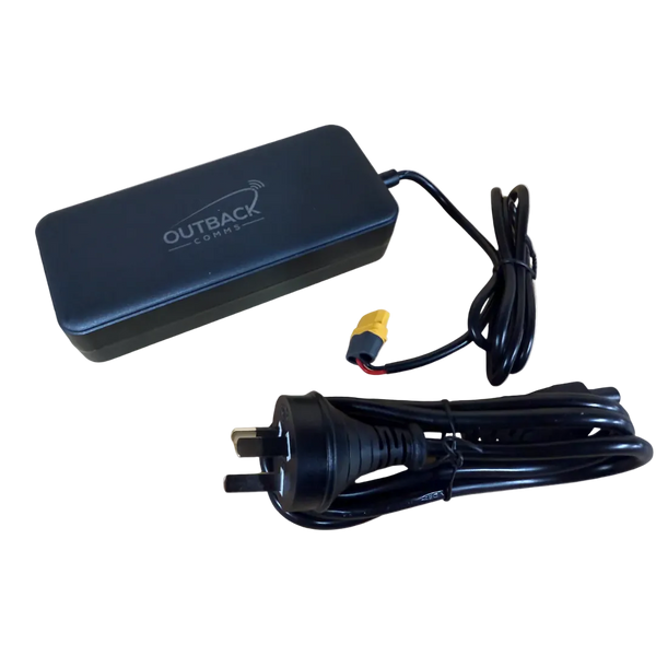 Outback Comms 240V to 24V adapter with mains plug and XT60 output lead