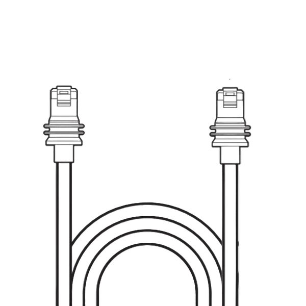 Drawing of the Starlink Standard and Mini Ethernet cable with a Starlink RJ45 plug on each end
