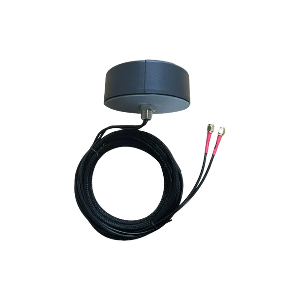 2x2 MIMO Wi-Fi puck aerial (2.4 / 5.8 GHz) with two antenna leads