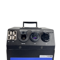 Top panel of the Baintech 80Ah power station: Anderson sockets, cigarette socket and USB outlets
