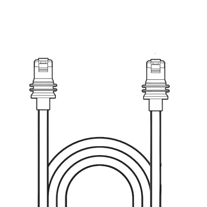 Drawing of the Starlink Standard and Mini Ethernet cable with a Starlink RJ45 plug on each end