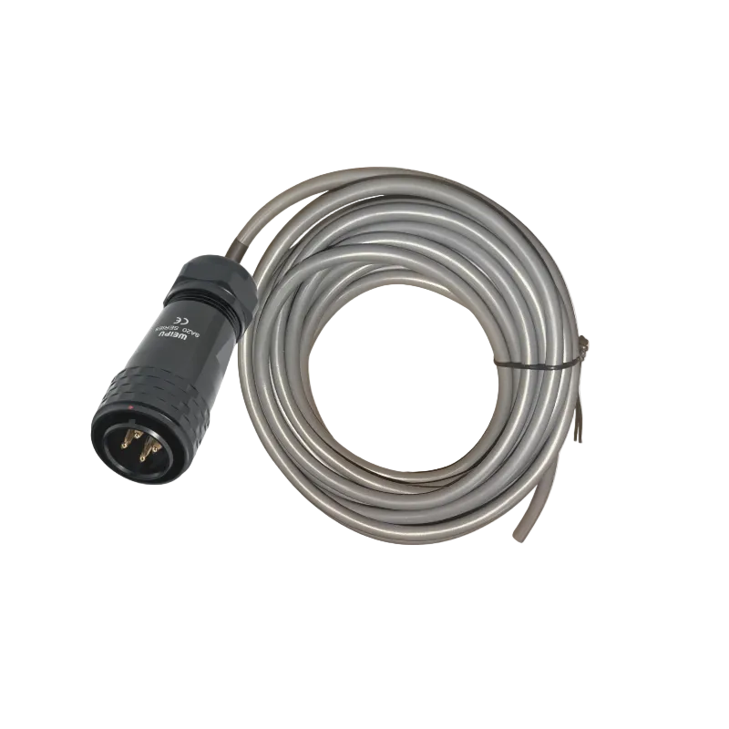 4 Pin Weipu dash switch harness: coiled cable with a round Weipu connector