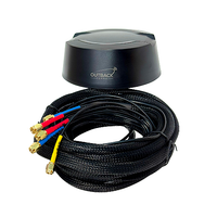 Outback Comms 5x5 external puck aerial with braided, colour coded antenna leads